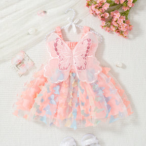 Vestido Princesa Bebê com Asas de Borboleta